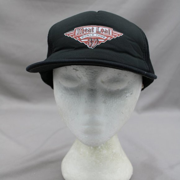 Vintage Band Trucker Hat - Meat Loaf World Tour 1989 - Adult Snapback - Picture 1 of 8